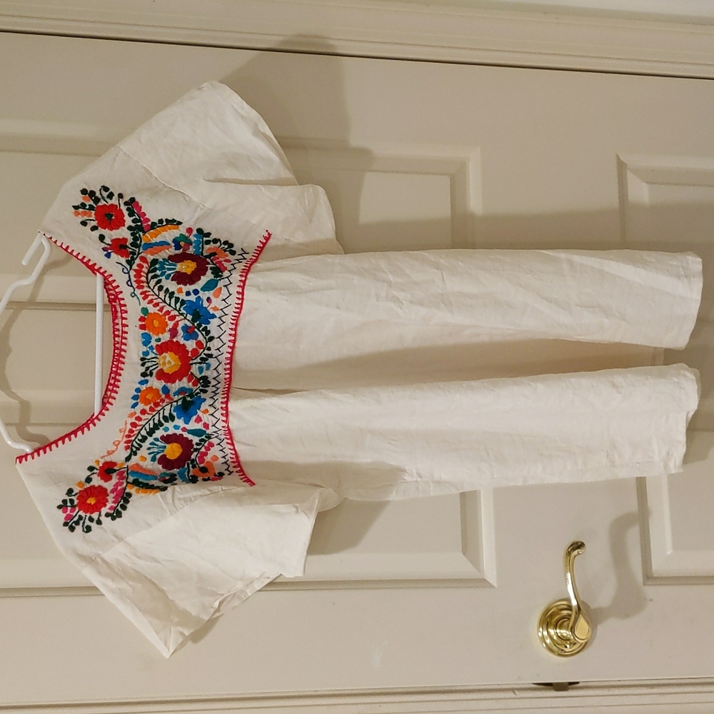 Handwoven peasant top from Mexico, size L